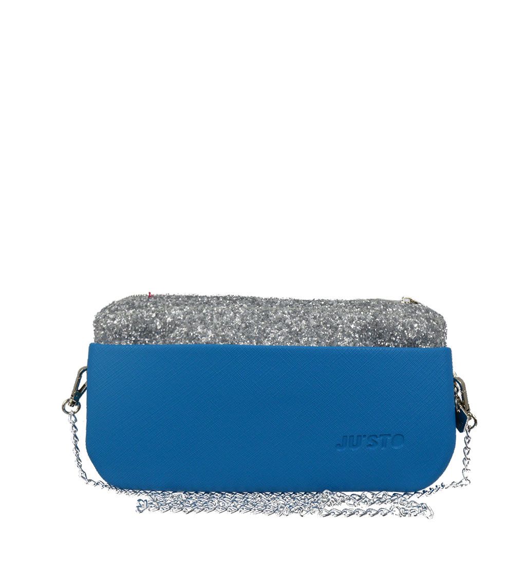 Ju Sto Borsa J Posh In Gomma Turchese Pochette Glitter Argento