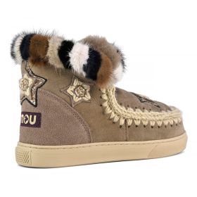 MOU ESKIMO SNEAKER STAR PATCHES & MINK FUR TRIM